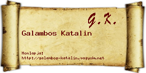Galambos Katalin névjegykártya